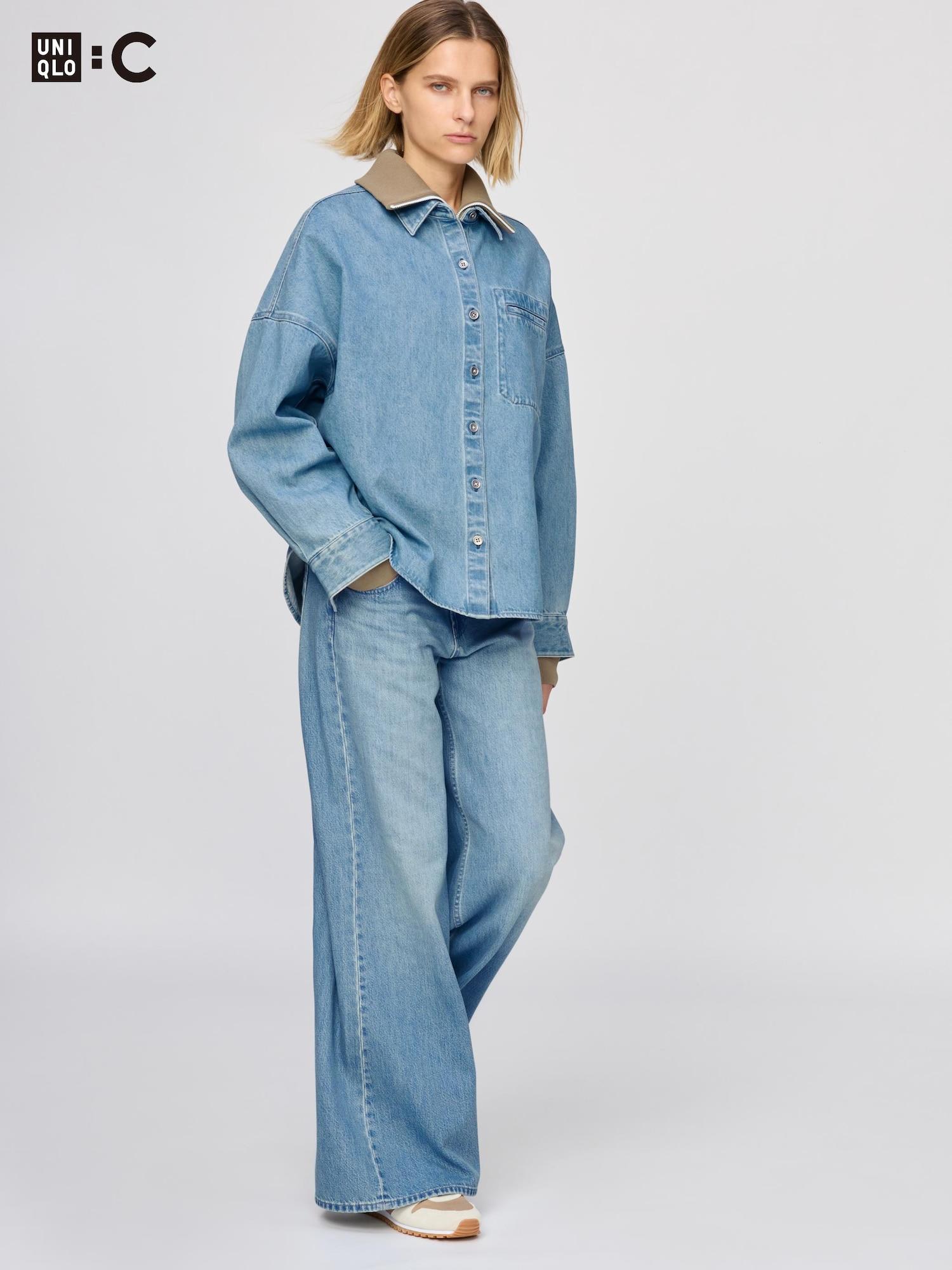 

Джинсы Uniqlo Japan с низкой посадкой и широкими штанинами 65 BLUE/22