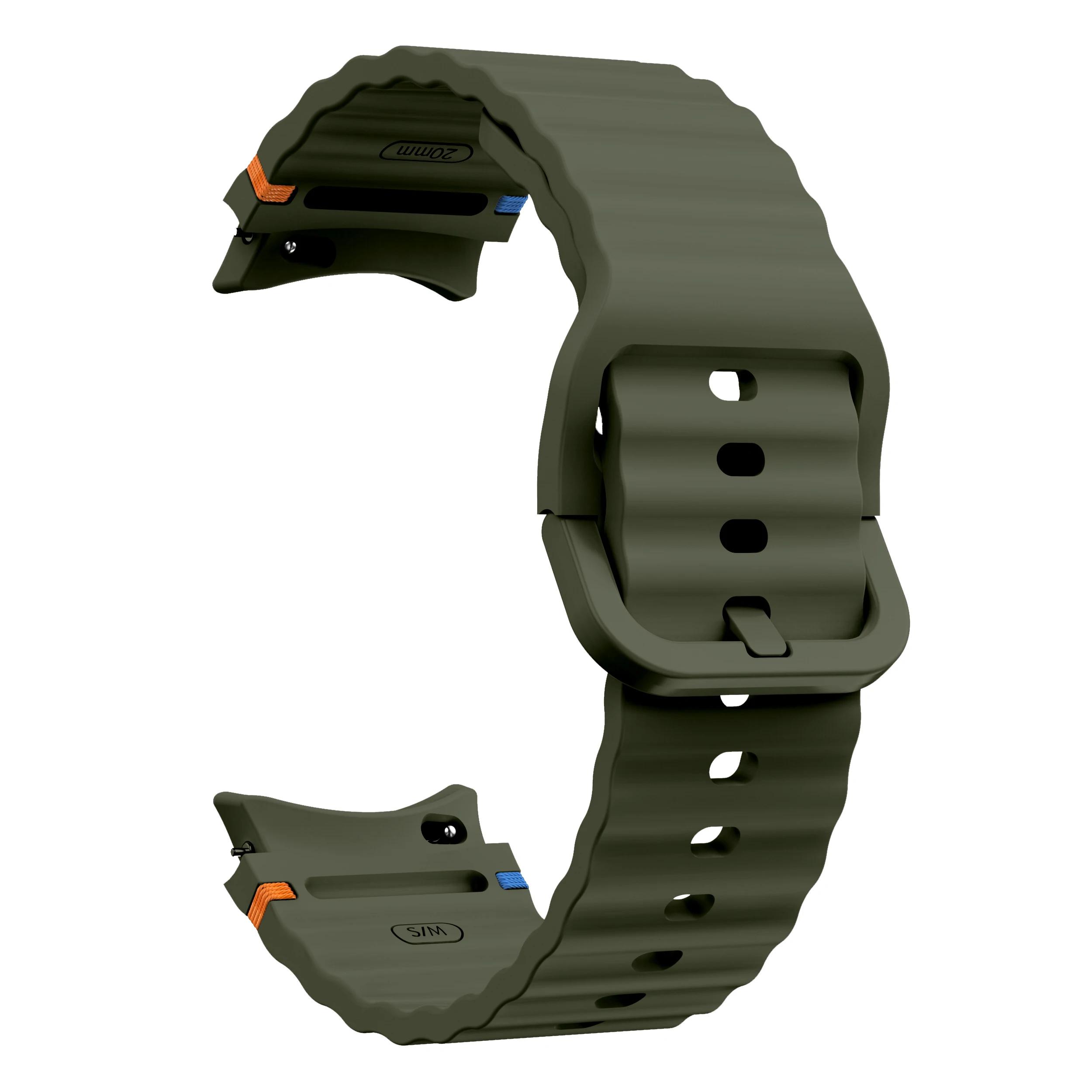 

Оригінальний силіконовий ремінець для Samsung Galaxy Watch 7 FE 6 4 Classic 5 pro 44mm 40mm 43mm 47mm 45mm Bracelet Galaxy Watch6 7 Strap For Watch 4 Series темно-зелений колір