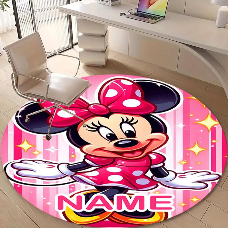Personalized M-Minnie Round Chair Office Rug - Perfect for Mat, Office Chair & More - Ideal Gift for Birthdays and Holidays