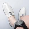 Fashion Summer Perforated Leather Shoes Mens Slip on Shoes lace up sandals Male Comfortable Casual Shoes Male Comfortable Loafers