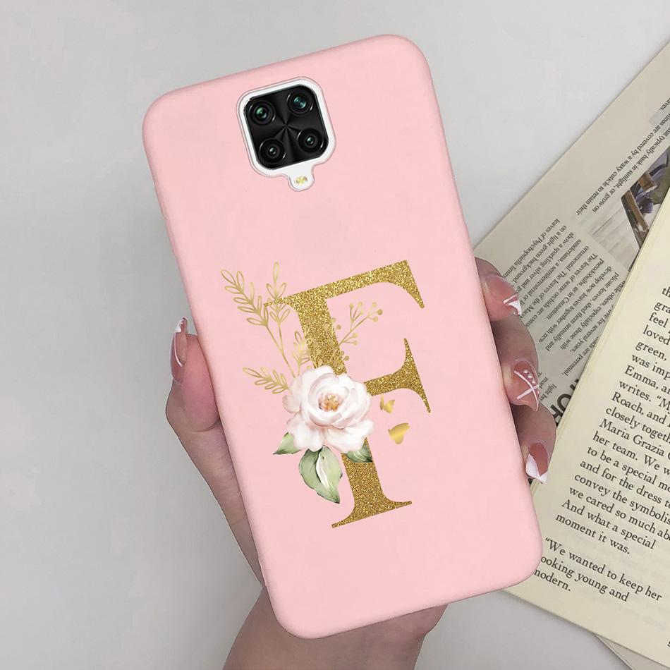 For Xiaomi Redmi Note 9 Pro Case Flowers Letters Silicone Soft TPU Back Cover For Xiomi Redmi Note9 Pro 6.67'' M2003J6B2G Case