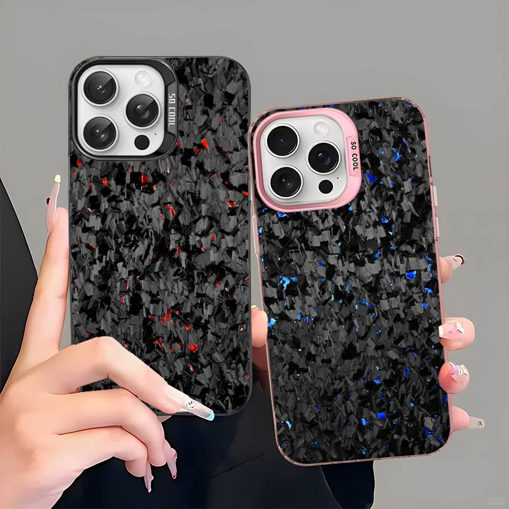 Geschmiedete Carbon Fundas Handyhülle Für IPhone 17 16 15 14 11 12 13 Pro Max Pro Plus Farbige Silberne Abdeckung