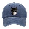 Casquette de baseball à motif chat réglable pare-soleil à bord incurvé chapeau de soleil unisexe style hip hop décontracté casquette café délavée