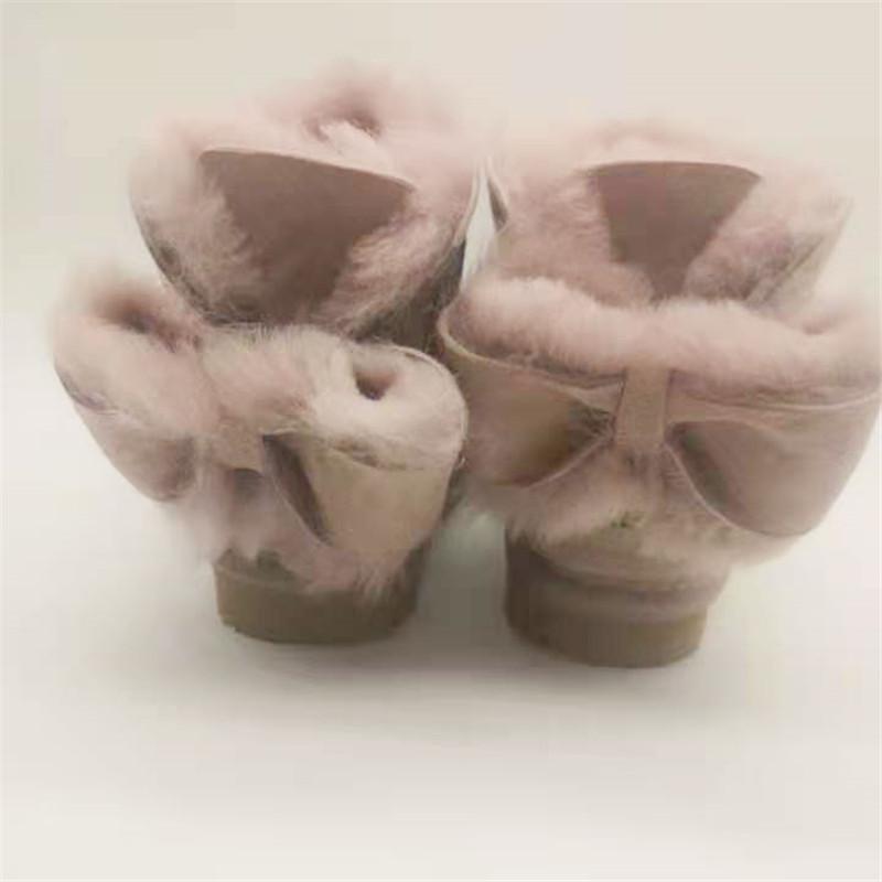 New Warm 2024 New Real Sheepskin Handmade Waterproof Girls Boots Winter Fur Warm Kids Snow Boots For Girls Brand Children Shoes