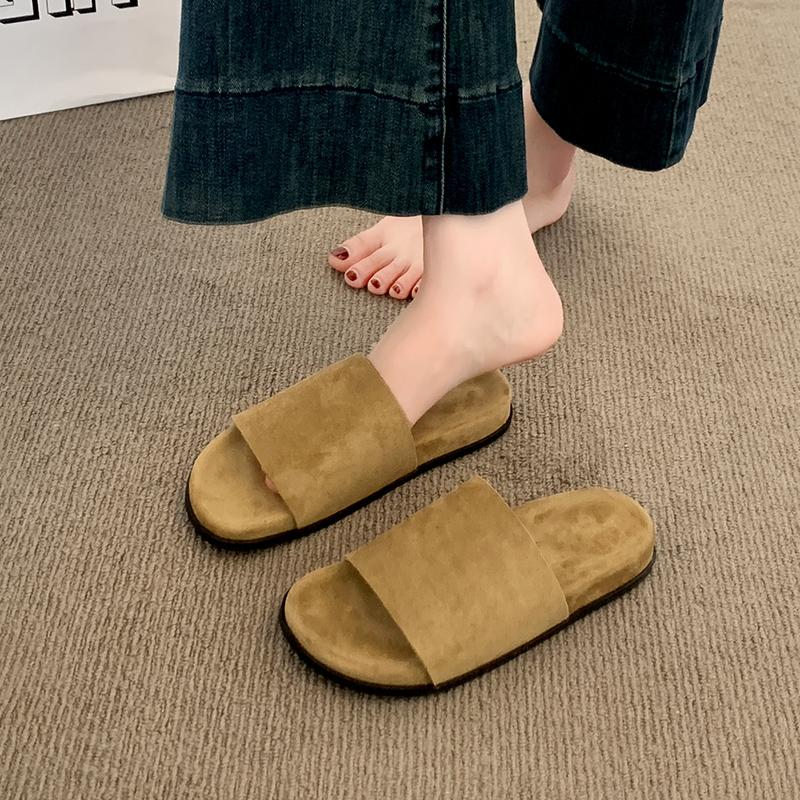 

Fashion New Style Luxury Summer Slippers Women Fashion Handmade Retro Thick Soles Non-slip Slides Woman Outside Casual Platform Shoes 40 бежевый