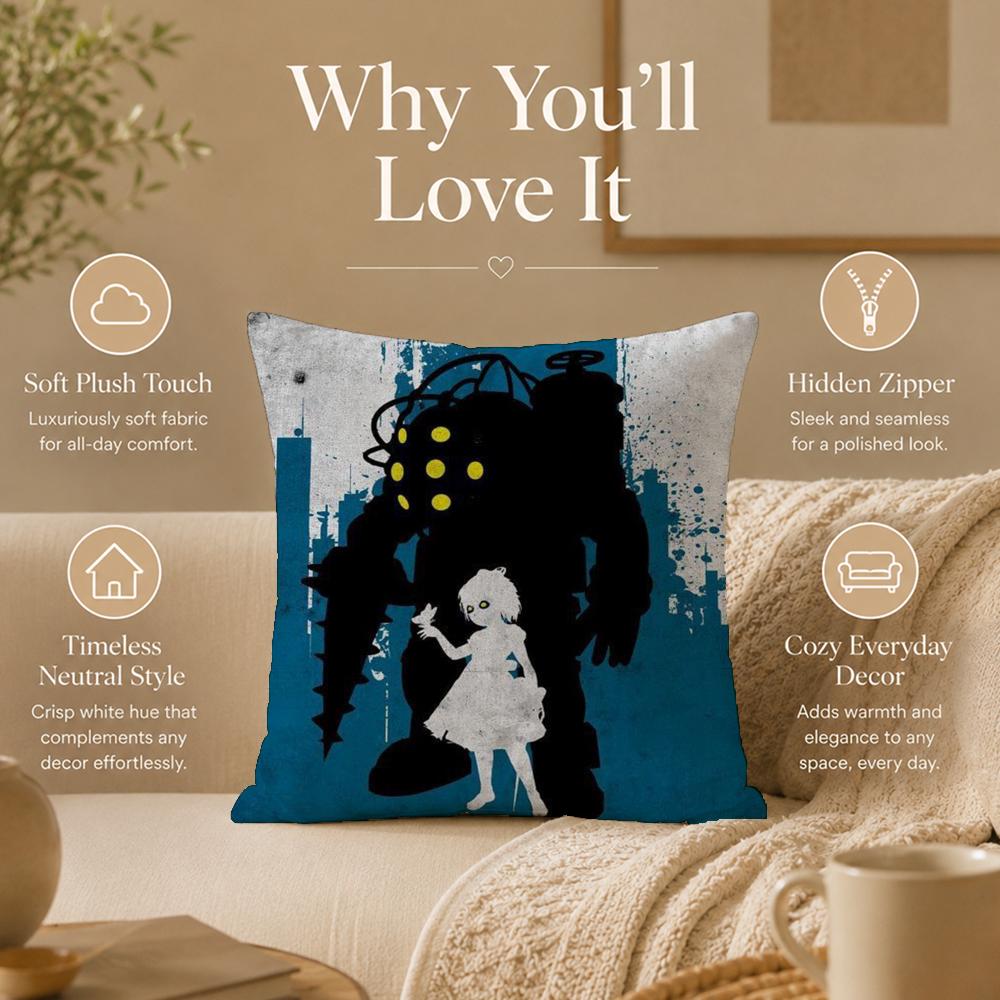 Art B‑BioShock Rapture Cushion Cover Double-Sided Printed Pillow Cover Hypoallergenic Dust-Mite Proof