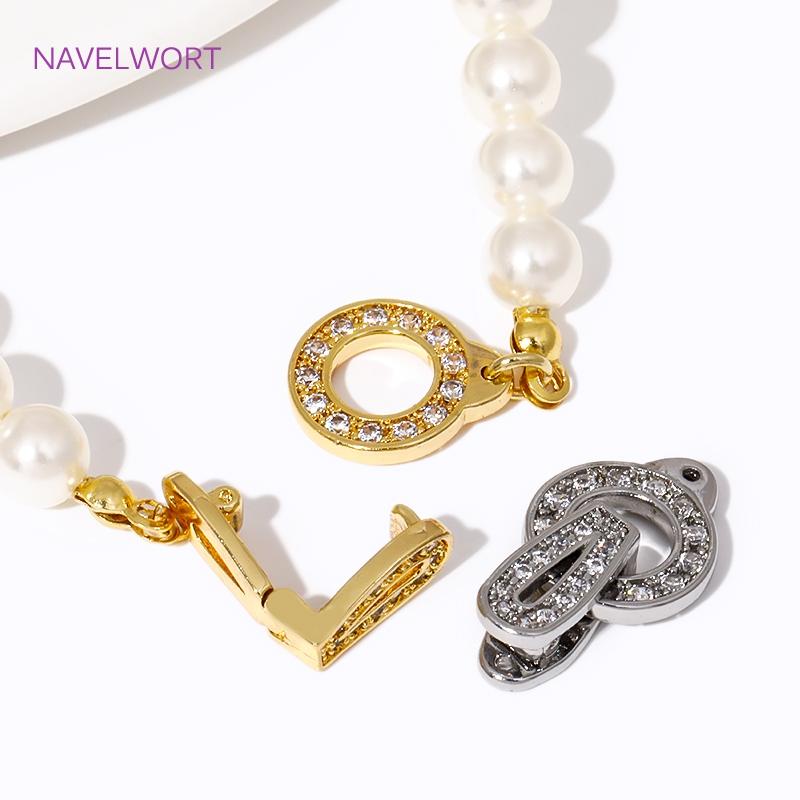 18K Gold Plated Brass Connector Clasps For Jewelry Making,Locks For Jewelry,Fasteners For Bracelets,DIY Jewelry Accessories