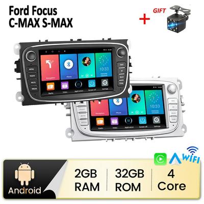 Carplay Auto Radio Android 2 DIN Car Multimedia Video Player For Ford Focus Mondeo C-MAX S-MAX Galaxy II Kuga 7" HD Screen Mirror Link GPS 2+32GB