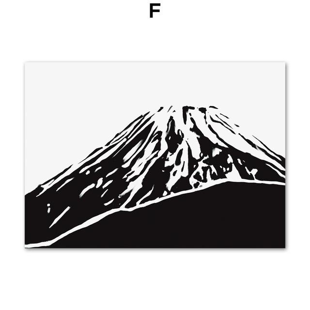 Mount Fuji Crane Japan Geisha Zen Wall Art Canvas Painting Nordic Poster and Prints Wall Pictures for Living Room Japanese Decor