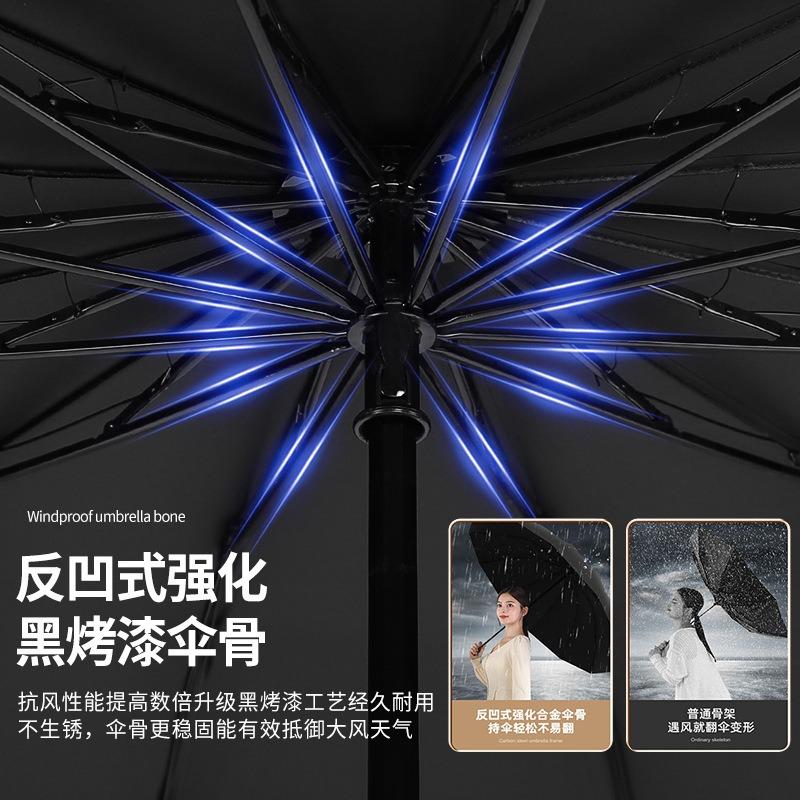 Umbrella Large oversized men's folding umbrella Manual weather and rain umbrella Reinforced thickened sunshade sunscreen umbrella Women
