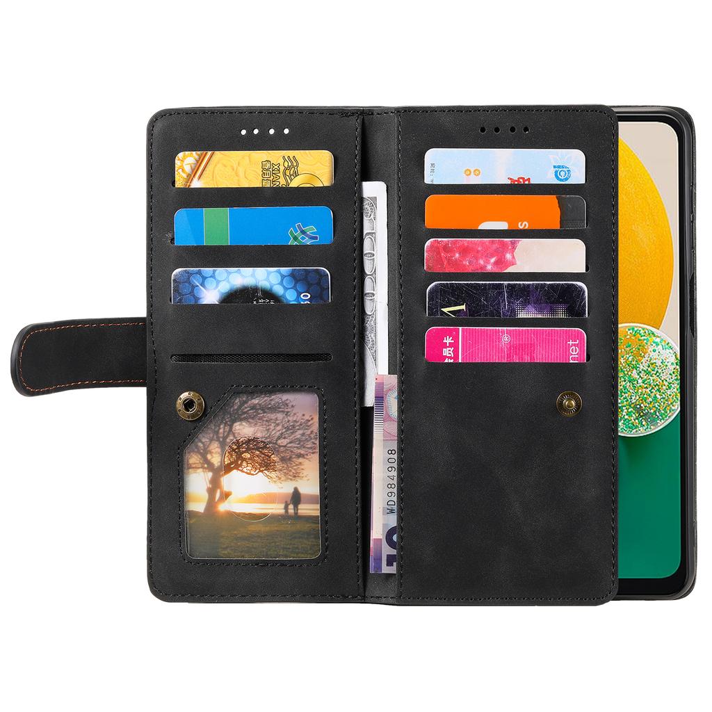 For Samsung Galaxy A05s 4G Cell Phone Case 9 Card Slots Phone Cover Zipper Leather Wallet