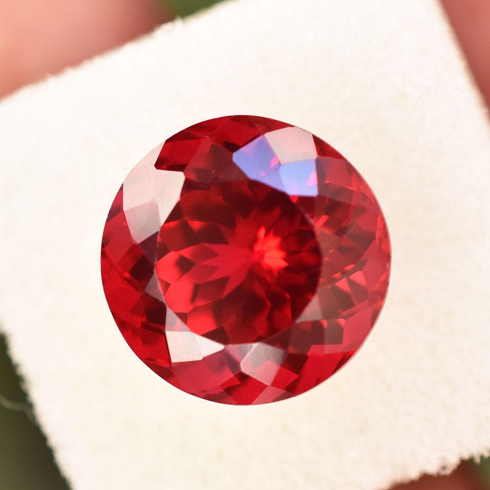 Natural Red Ruby Loose Gemstone 13.60 ct Blood Brilliant Round Cut for Jewelry Making and Crafts