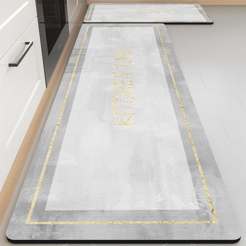 Light Luxury Diatom Mud Mat Nordic Wind Household Long Strip Absorbent Oil Absorption Non-slip Foot Mat Dirty Kitchen Mat
