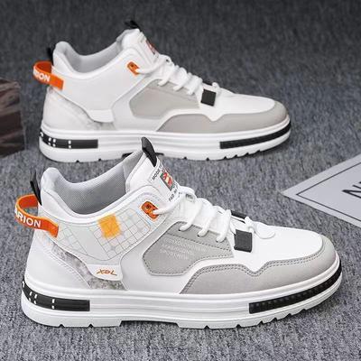 Spring New Breathable Men's Shoes High Top Shoes Trendy and Versatile Thick Sole Trendy  Sports and Casual Board Shoes Running