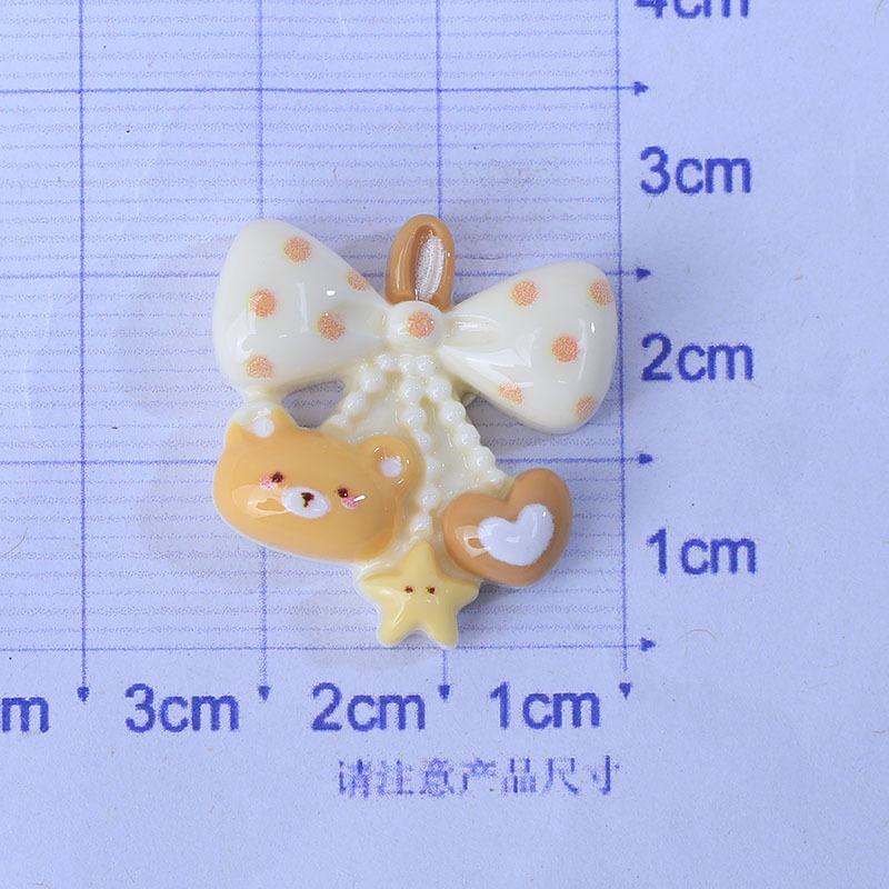 10Pcs New Cute Resin Cartoon Bear Series Flat Back Home Decor Parts Embellishments For Hair Bows Accessories