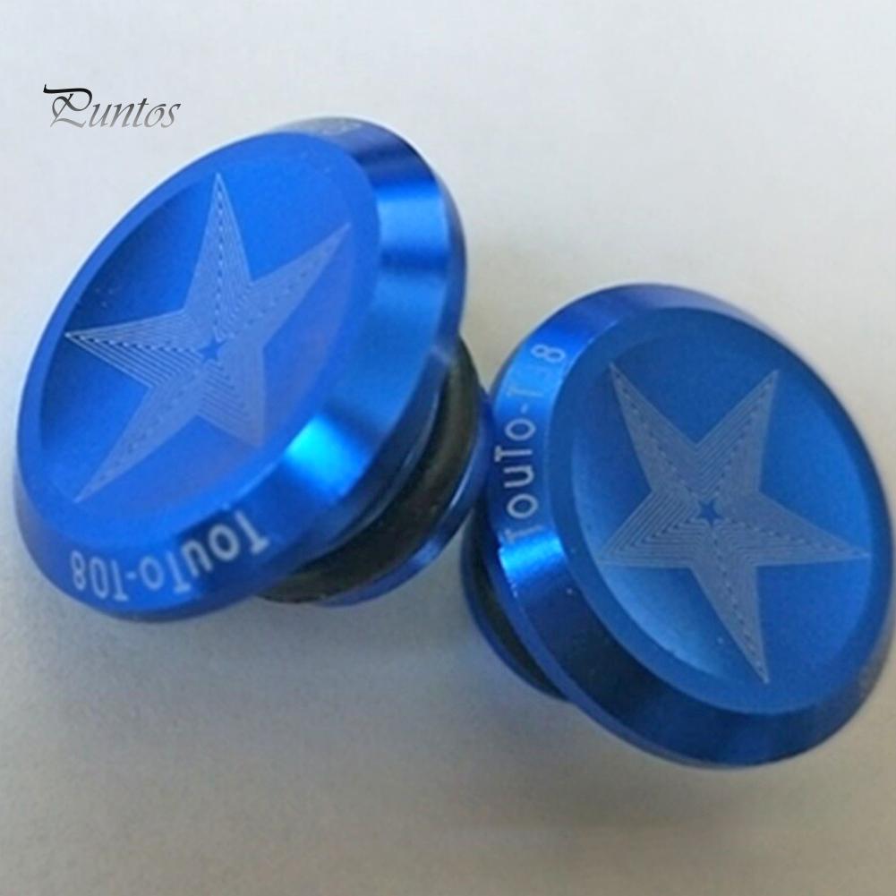 Puntos Aluminum Alloy 2Pcs Mountain Bicycle Bike Cycling Handlebar Grips Plug Bar Ends