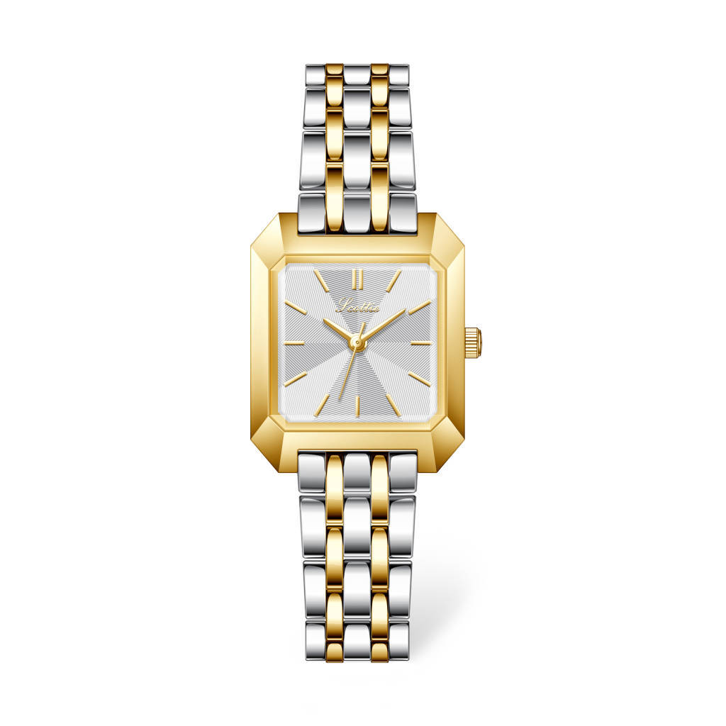 Light Luxury Alloy Steel Belt Women's Watch, Female Student Square Quartz Watch