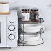 3 Lagen Geschirrabtropfgestell Küchenorganizer Eckregal Topf Ohne Bohren Aufbewahrung Tischregal Unter Spüle Aufbewahrungsregal