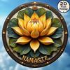 In Round Aluminum Wall Sign Namaste Flower Leaf D Flat Plaque Farmhouse Garden Bar Cafe Decor Gift PC