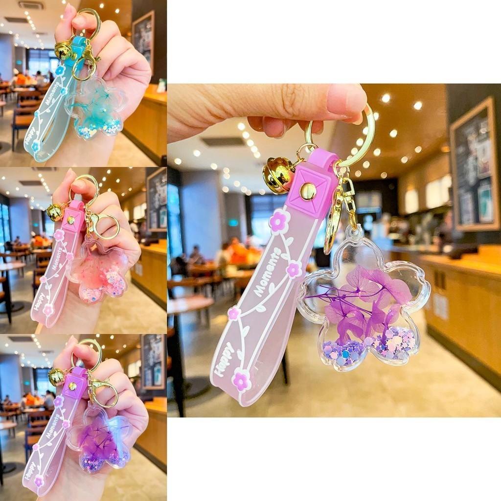 Charming Acrylic Keychain With Sakura Petals Oil Pendant Perfect For Gifts