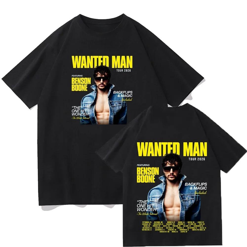 

Benson Boone Wanted Man Tour 2026 T Shirts Men Women Clothing Fashion Short Sleeve Tops Cotton Casual Oversized Tees 4XL