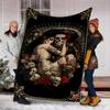 1pc Sugar Skull Outdoor Flannel Blanket, Cozy & Warm Soft Te Playful Design, Napping Camping,