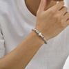 Kreuz Ananas Perlenarmband für Herren, Verstellbares Edelstahl-Metallperlenarmband, Einfaches Trendiges Schmuckgeschenk