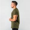 Summer Fitness Sports Short Sleeve T-shirt Work Clothes Solid Color European and American Men's Top