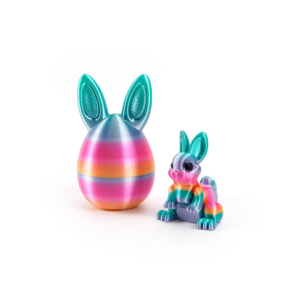 1Pc Cute 3D Printed Bunny Eggs with Mini Bunny Surprise Egg for Kids Easter Party Favors Birthdays Gifts Goodies Filler