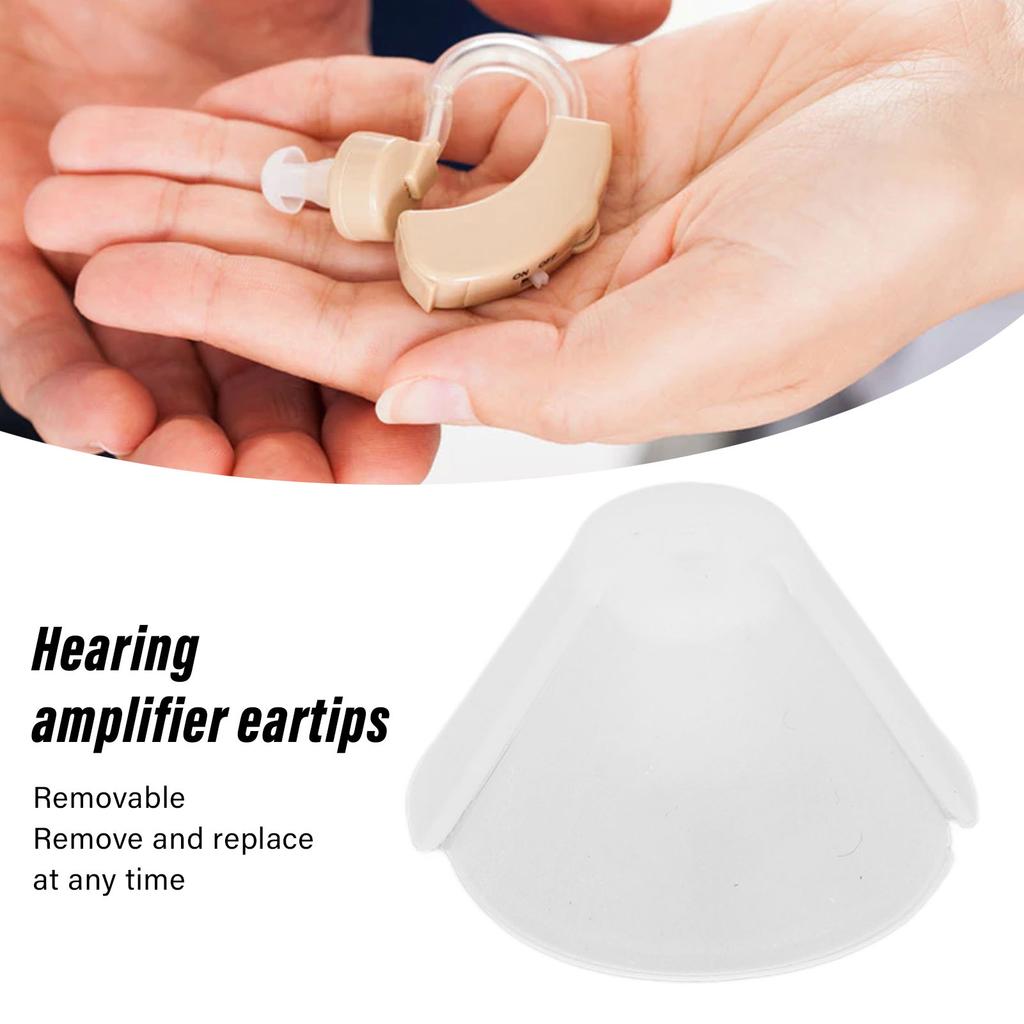 10pcs Hearing Amplifier Ear Plugs Flexible Horn Shaped Silicone Hearing Amplifier Eartip