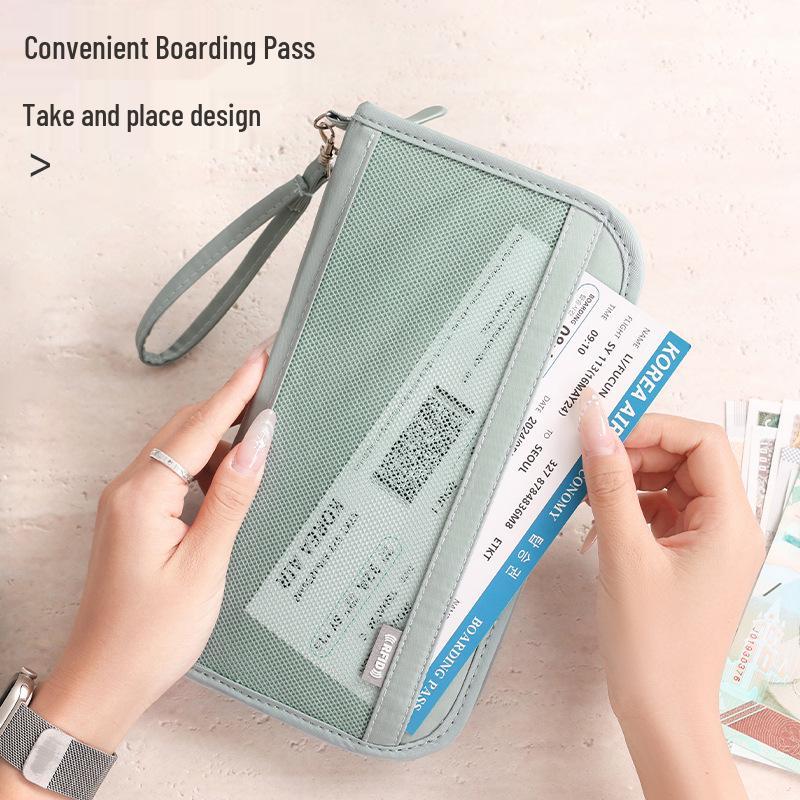 Stylish Lightweight Travel Passport and Document Organizer with Anti-theft Card Holder