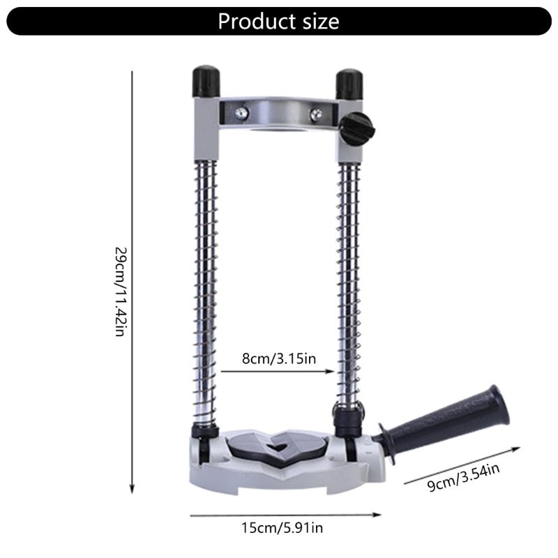 Multifunctional Electric Drill Holder Stand Guide for Handheld Drill 90 Degree Vertical Alignment for Various Materials