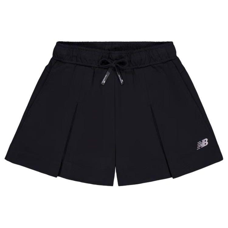 

New Balance Solid Color Drawstring Casual Shorts With Side Pockets Women Bottoms Black NVE22272-BK