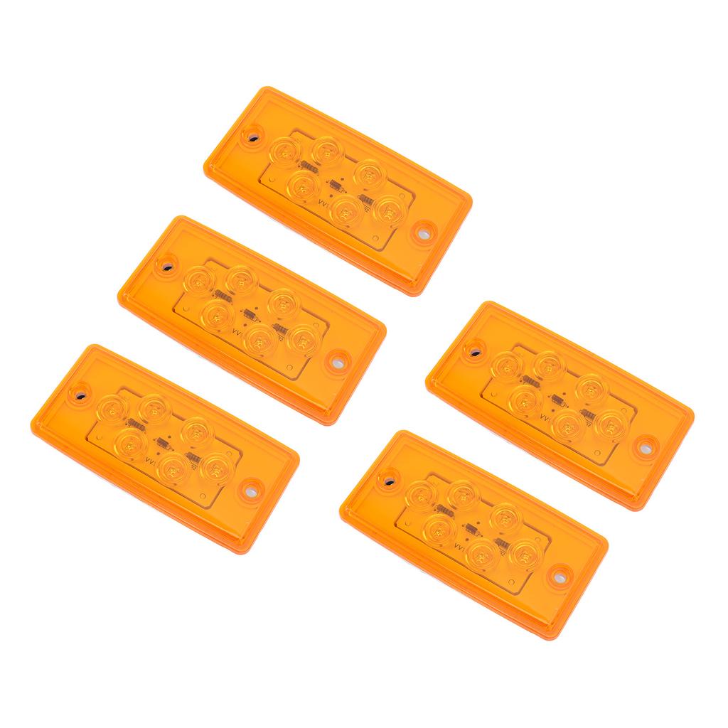 5 Pcs 12V LED Marker Lights Amber IP65 Waterproof Side Indicator Clearance Lamp for Truck RV Yacht