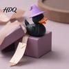 Decorative Duck Sculptures Halloween Witch Black Figurine, 3D Printed Hat Desk Handcrafted Plastic Ornaments Decor, Spooky Tabletop Ornament