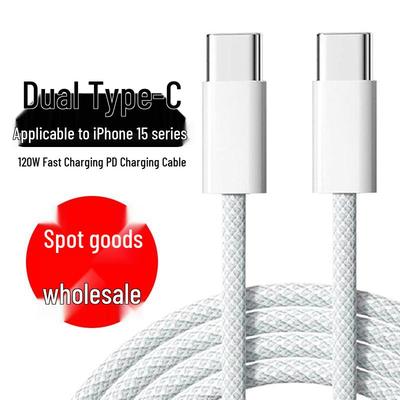 Braided Dual Type-C PD Fast Charging Cable for Apple 15 & Huawei Laptops