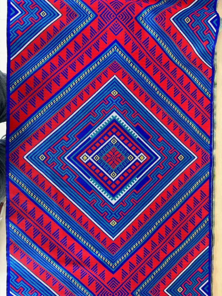 40cm Embroidered Yao Ethnic Brocade Ribbon for DIY Clothing, Wall Hanging, and Homestay Decoration.