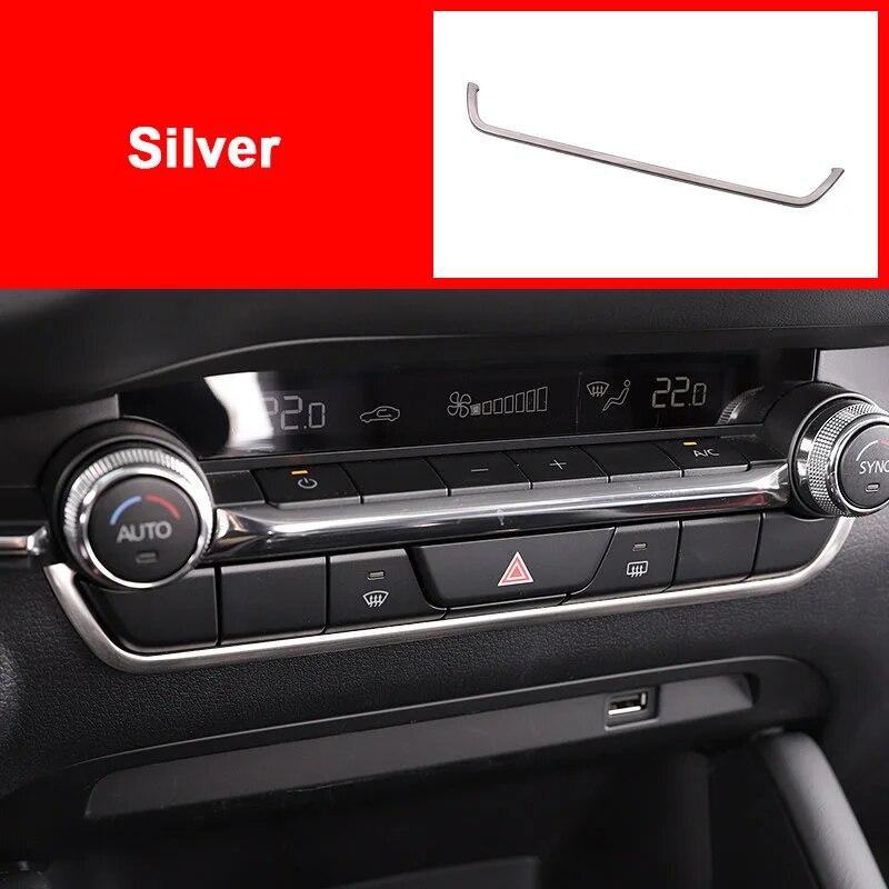 

Для Mazda 3 Axela из нержавеющей стали, приборная панель автомобиля, накладка с центральным управлением, внутренние молдинги, наклейки, аксессуары серебряный