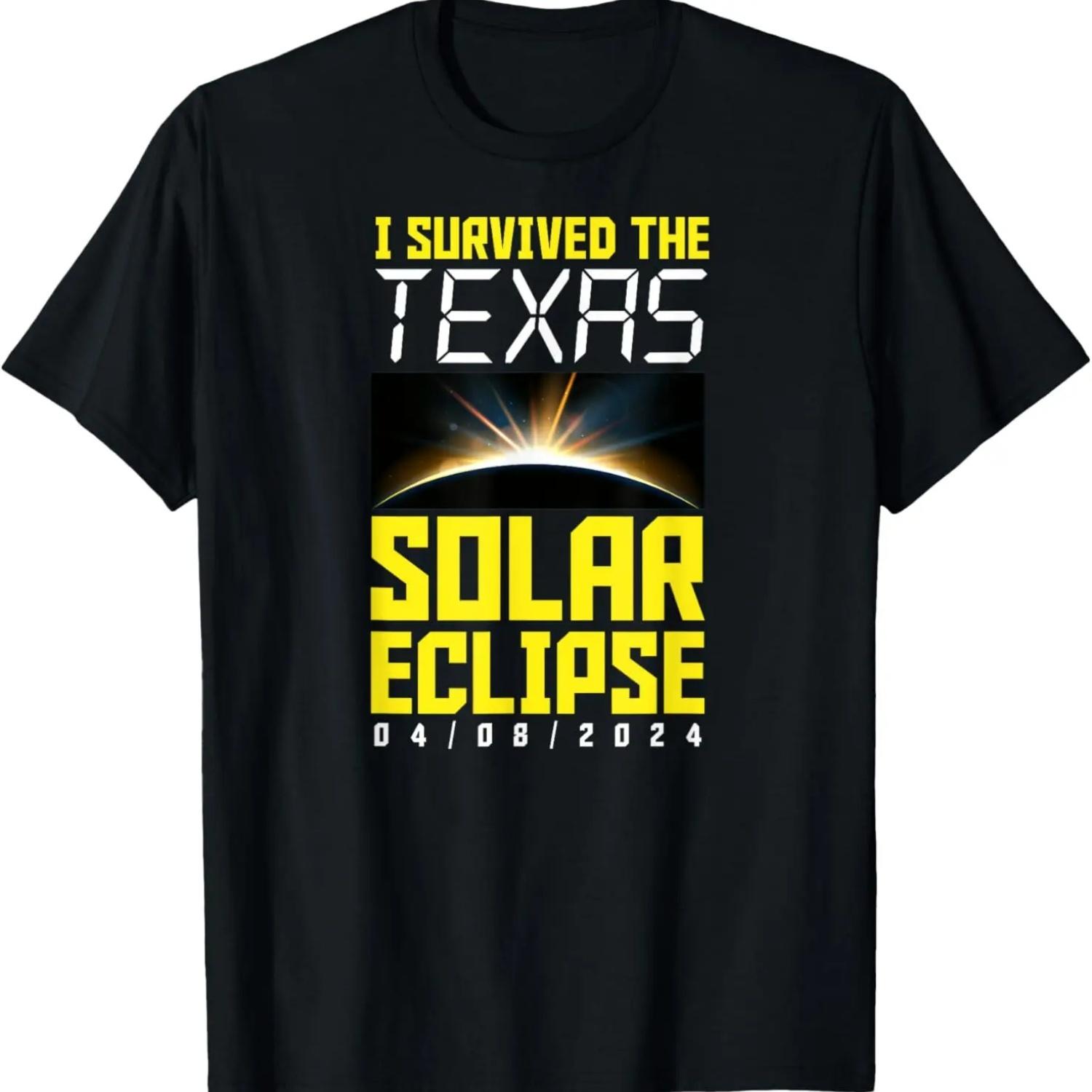 I Survived The Texas Solar Eclipse April 8 2024 Souvenir T-Shirt S чёрный