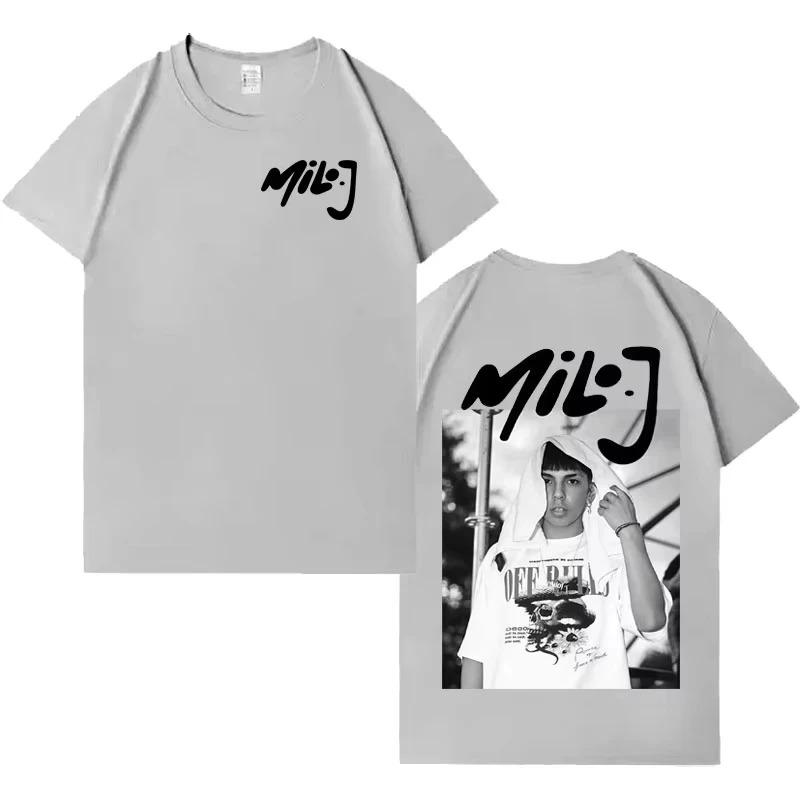 2026 Rapper Milo J Trendy Graphic Cover T-shirt Mens Womens Gothic T Shirts Aesthetic Crewneck Pure Cotton Short Sleeve Tee Y2k