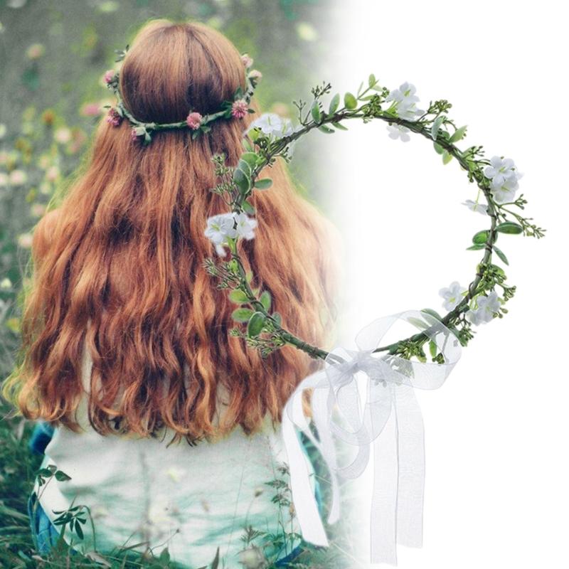 Floral Garlands Crown Hair Wreath Flower Headbands Bride Flower Crown Wedding