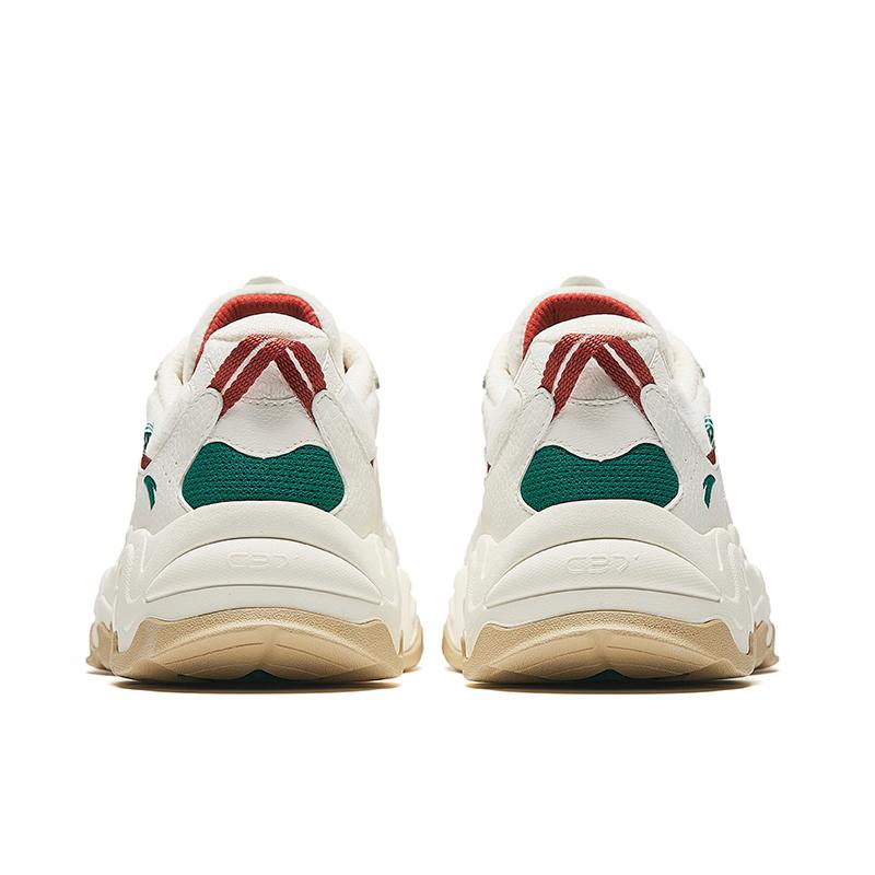 New Anta Life Collection Non-slip Wear-resistant Shock Absorption Low-Top Casual Shoes Men's White Red Green 912438837-7