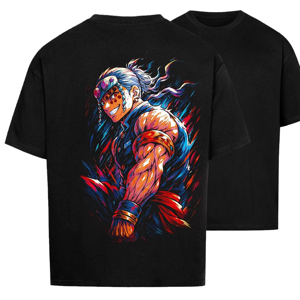 Demon Slayer Anime You Bean Printed T-shirt Street Clothing Casual Sports Men's and Women's Short Sleeves