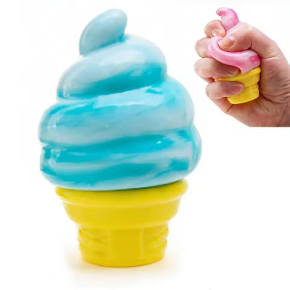 

Nice Cream Ice Cream Cone NeeDoh Sensory Stress Relieving Toy Suitable for Anxiety and Concentration Desktop Sensory Cube Suitab