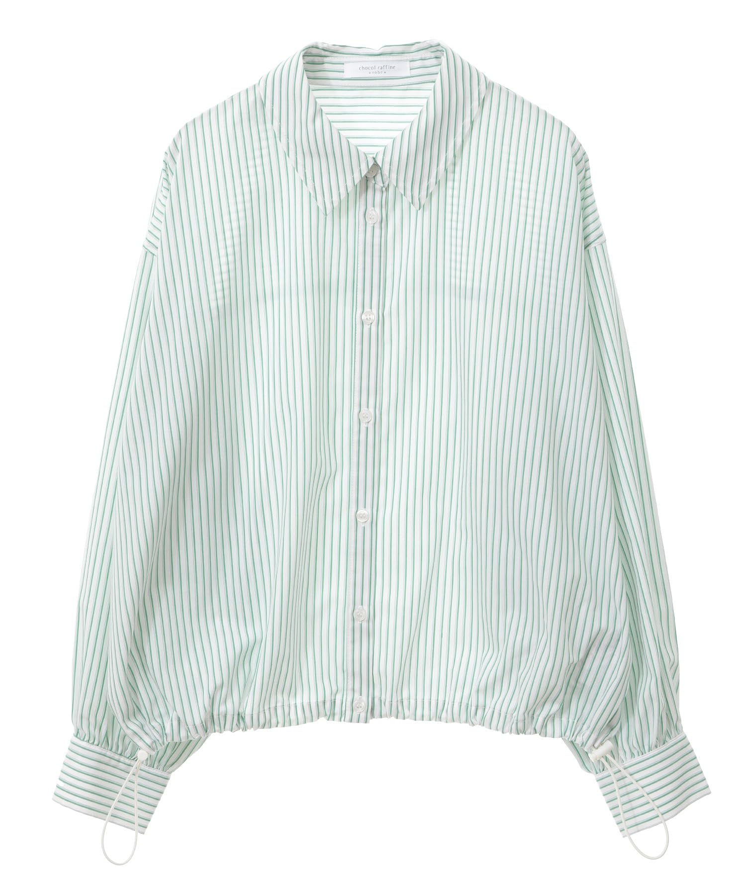 

drawstring hem shirt for green [Green Parks] Casual, easy-care women, зелёный