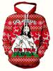 Unisex Santa Claus Christmas 3D Print Oversized Hoodie Casual Pullover Sweatshirt