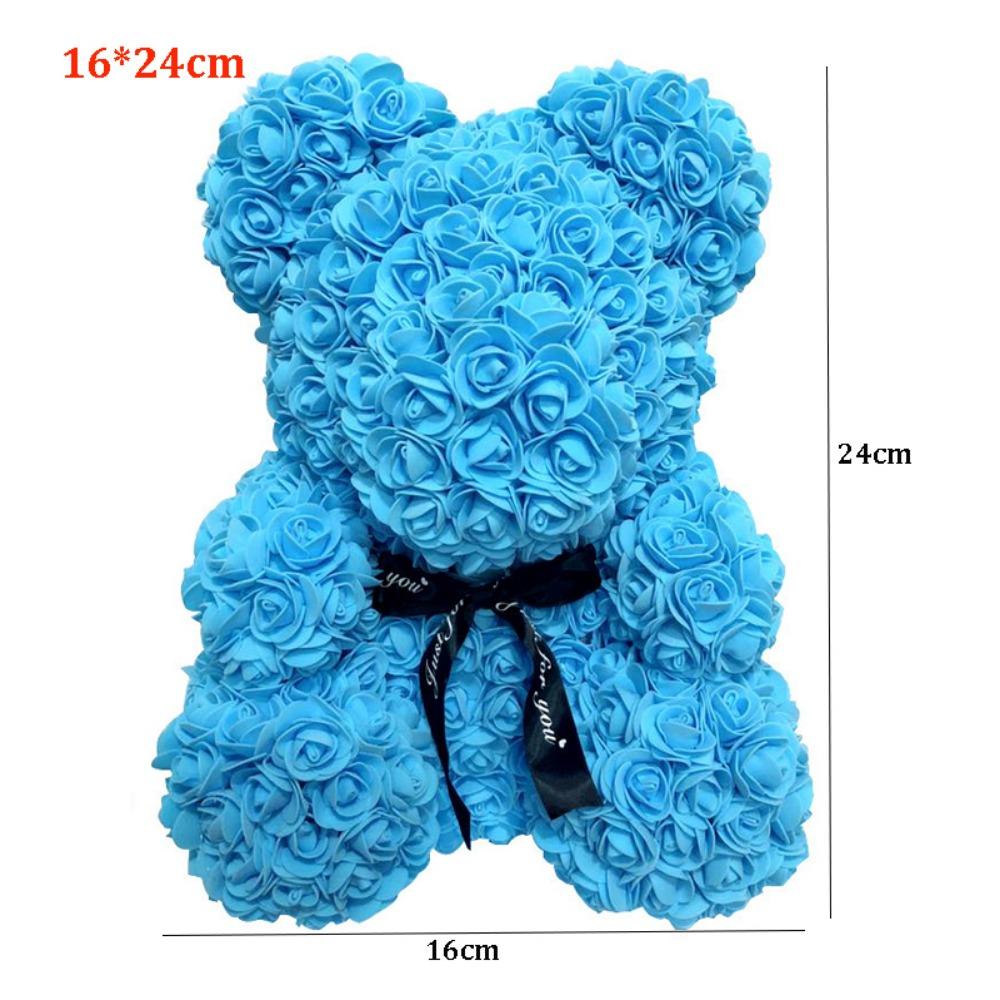16*24cm Artificial Teddy Rose Multicolors Romantic Valentines Day Gift Girlfriend Women Anniversary Bear