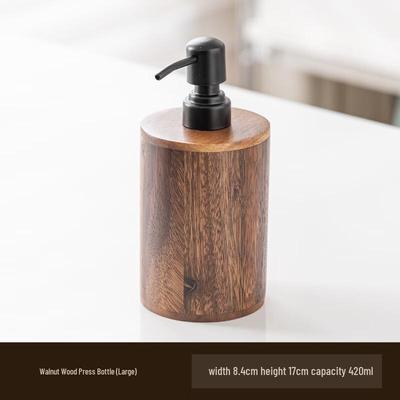 Walnut Wood Style Pump Dispenser Bottle