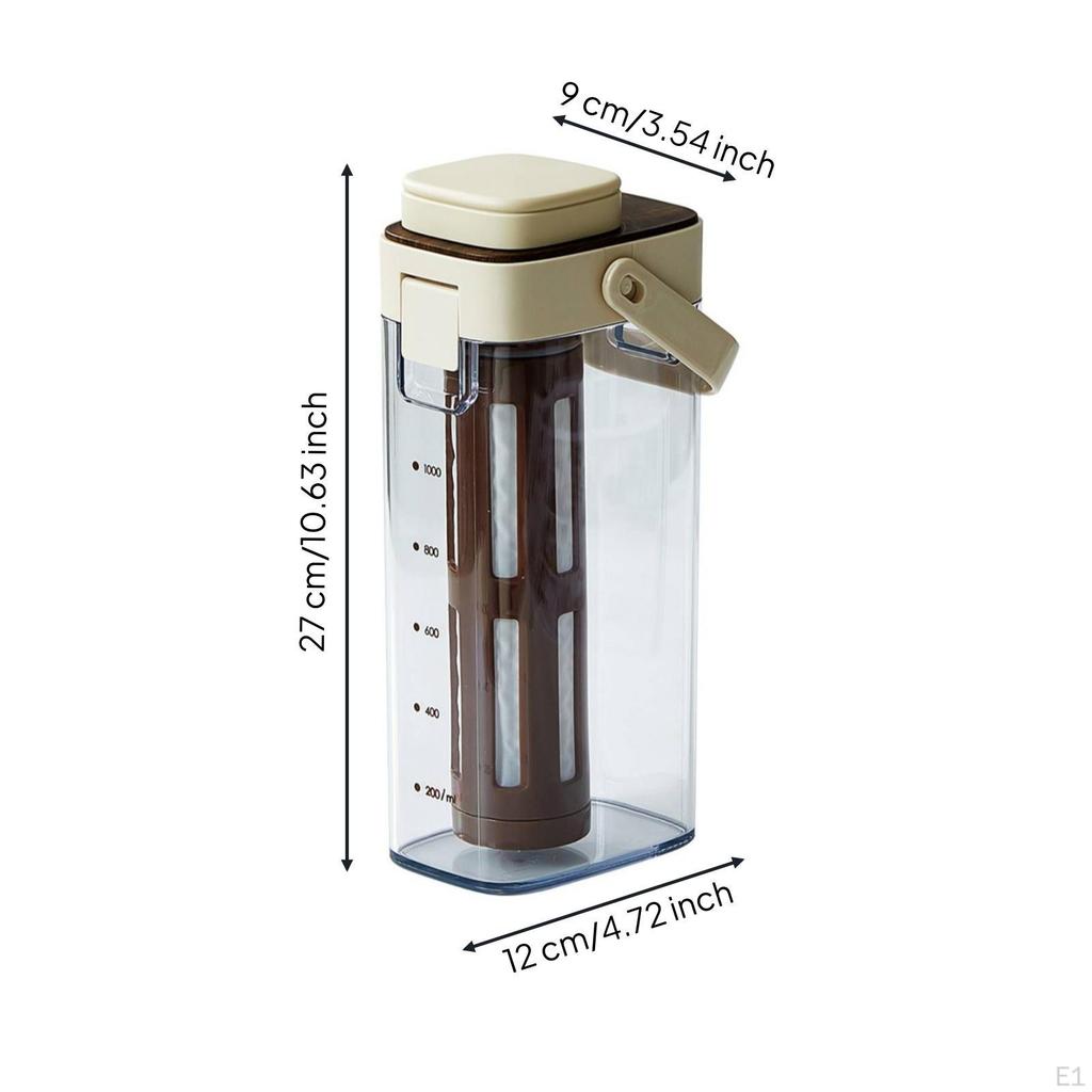 Cold Brew Coffee Pot Measurement Markings Maker Transparent Portable Serving