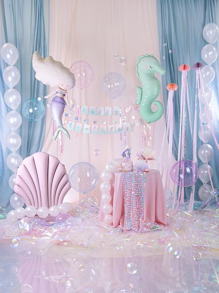 Crystal Bobo Round Balloon, Transparent Pink, 40Cm